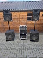 Mooie Yamaha boxen, inclusief rijdende 19inch flitecase,, Ophalen, Gebruikt