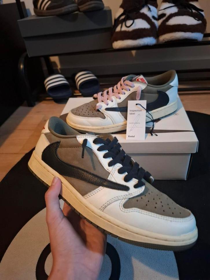 Jordan 1 Travis Scott Medium Olive, Kleding | Heren, Schoenen, Zo goed als nieuw, Sneakers of Gympen, Overige kleuren, Ophalen of Verzenden