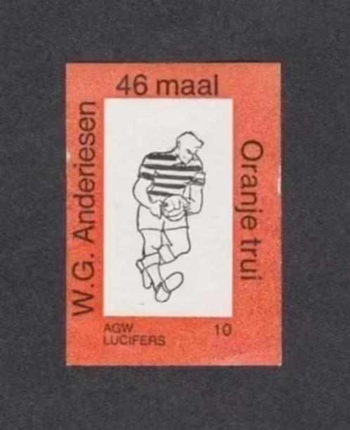 Lucifermerk Wim Anderiesen Voetbal 't Gooi Ajax Oranje., Verzamelen, Overige Verzamelen, Zo goed als nieuw, Ophalen of Verzenden