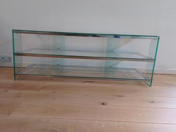 Glazen TV Meubel met Chroom Frame beschikbaar voor biedingen