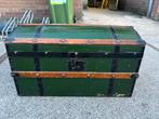 Antieke Groene Kist met Beslag - Vintage Decoratie/Opslag, Ophalen