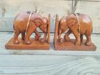 Vintage Houten Olifant Boekensteunen, Antiek en Kunst, Ophalen of Verzenden