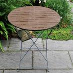 Oud doorleefd rond bistrotafel / plantentafel, inklapbaar, Ophalen, Gebruikt, Rond, Metaal