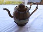 Koperen theepot, geel koper met roodkoperen randen, Ophalen of Verzenden, Koper