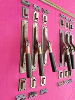 Frankfurter/Bauhaus espagnoletten met bakelieten handgreep, Gebruikt, 120 cm of meer, Ophalen of Verzenden, Buitendeur