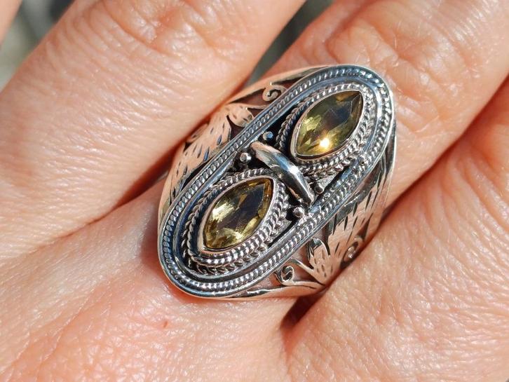 Vanoli 925 zilveren ring met citrien maat 19,25, Sieraden, Tassen en Uiterlijk, Ringen, Nieuw, Dame, 19 tot 20, Geel, Zilver, Met edelsteen