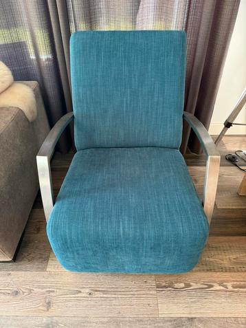 Nette fauteuil gemeleerd petrol als nieuw beschikbaar voor biedingen