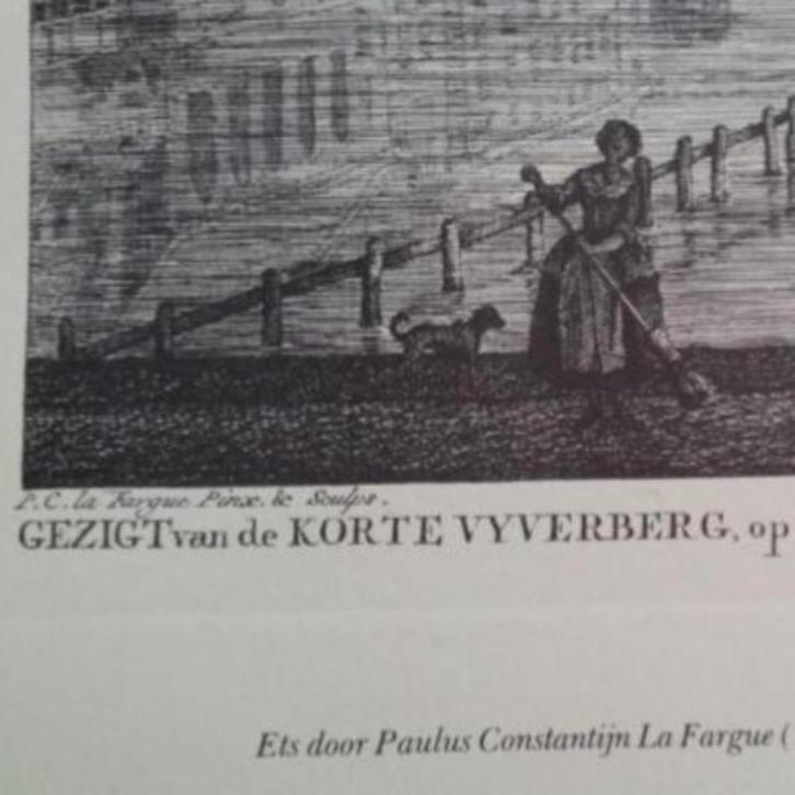 Ets Hofvijver van Paulus Constantijn la Fargue, Antiek en Kunst, Kunst | Etsen en Gravures, Ophalen