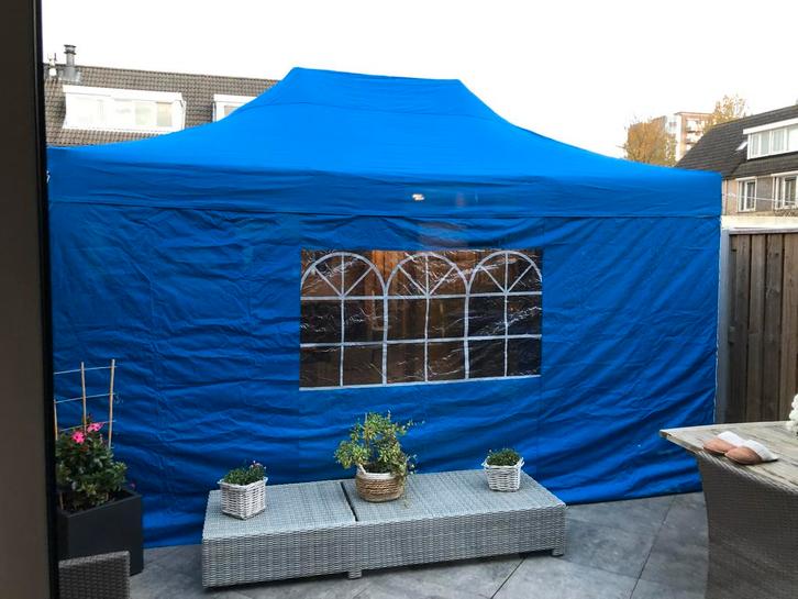 Partytent uitvouwbaar 450x300 - Zo goed als nieuw!, Tuin en Terras, Partytenten, Zo goed als nieuw, Partytent, 2 meter of meer