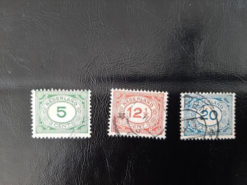 NVPH 107-109, Cijferzegels, 1921-22, gestempeld.  Verzendkos, Postzegels en Munten, Postzegels | Nederland, Gestempeld, T/m 1940