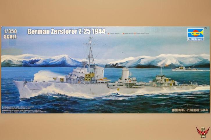 ROWASP | Trumpeter 1/350 German Zerstörer Z-25 1944, Hobby en Vrije tijd, Modelbouw | Boten en Schepen, Nieuw, 1:200 of kleiner
