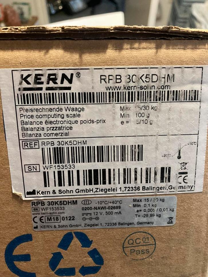 Kern prijsberekenings weegschaal, Witgoed en Apparatuur, Weegschalen, Nieuw, Digitaal, Winkelweegschaal, 1 tot 500 gram, 10 tot 50 kg