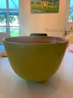 Grote Groene Slabak met Bamboe Accent, Overige materialen, Schaal, Rond, Ophalen of Verzenden