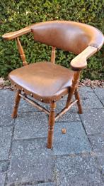 16 vintage engelse bureau leer eetkamer partij stoel leer, Ophalen of Verzenden, Bruin