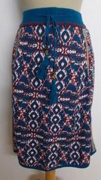 Boho/folklore fijn gebreide/knitwear print rok! M, Kleding | Dames, Rokken, Blauw, Maat 38/40 (M), Onder de knie, Zo goed als nieuw