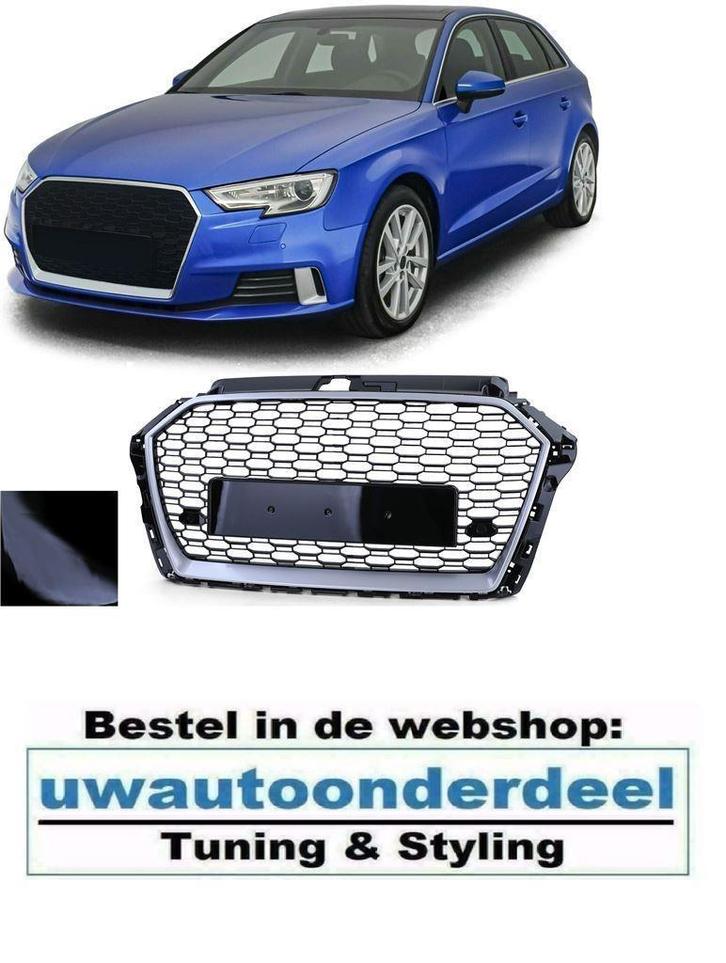Sport Grill Zwart Honingraat Voor Audi A3 8V RS3 Look, Auto diversen, Tuning en Styling, Verzenden
