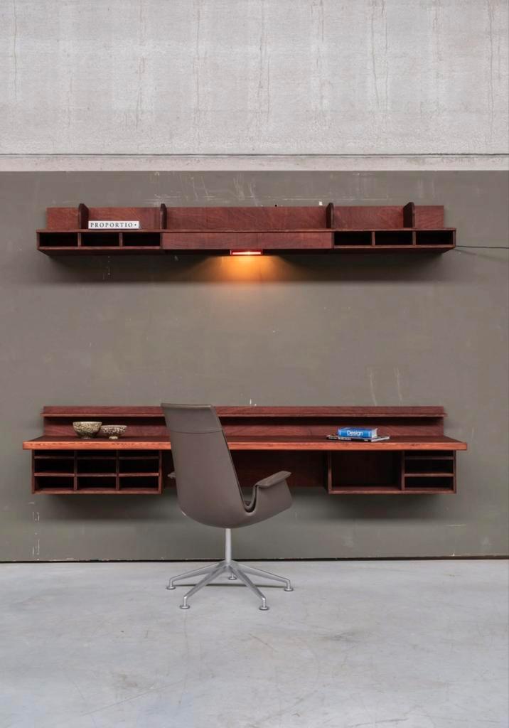 2pc 1960s scandinavian inspired floating desk, Huis en Inrichting, Bureaus, Ophalen of Verzenden