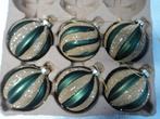 Kerstballen 6stuks Groen/Goudkleurig., Diversen, Ophalen of Verzenden, Zo goed als nieuw