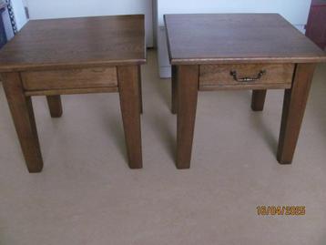 HOUTEN eiken BIJZETTAFELTJES tafeltjes SANDERS 50x50x45 IZGS beschikbaar voor biedingen