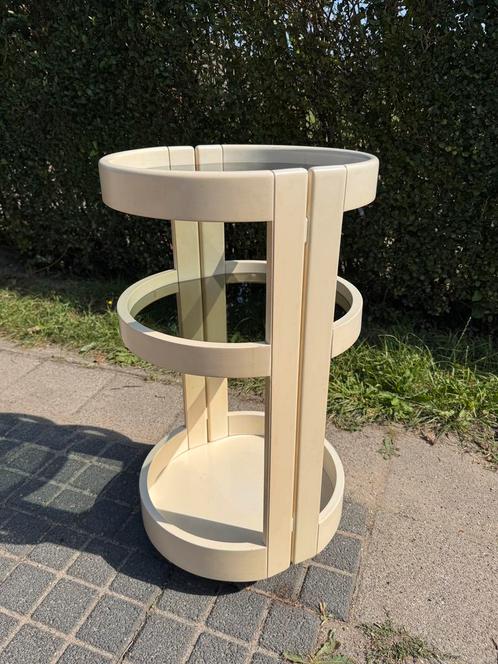 Vintage Space Age Trolley, Barcart, 70s, Serveerwagen, Huis en Inrichting, Tafels | Bijzettafels, Gebruikt, Rond, 60 cm of meer