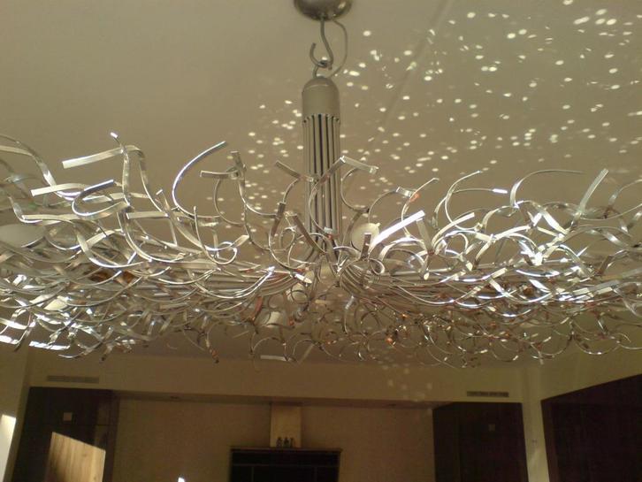 Metalen design plafondlampen met krullen (2 stuks!), Huis en Inrichting, Lampen | Plafondlampen, Gebruikt, Metaal, Ophalen