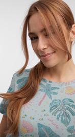 Ragwear vegan top t-shirt ADORI groen met bladeren print, Ragwear, Ragwear, Maat 46/48 (XL) of groter, Nieuw