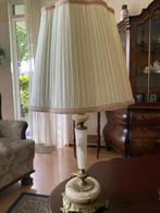 Antieke tafellamp – marmeren voet & klassieke kap – 66 cm, Ophalen
