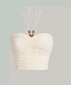 Nieuwe bandeau top ecru/kralen maat L, Maat 38/40 (M), Beige, Nieuw, Ophalen of Verzenden