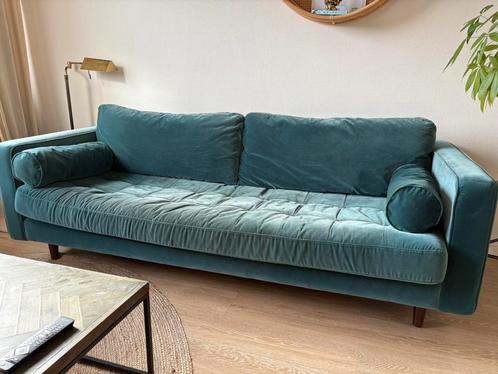 MADE velvet 3-zitsbank, Huis en Inrichting, Banken | Bankstellen, Gebruikt, Rechte bank, Driepersoons, 200 tot 250 cm, Ophalen