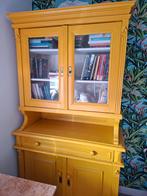 Gele Buffetkast met Glasdeuren, Ophalen, Gebruikt, 100 tot 150 cm, 150 tot 200 cm
