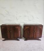 Art deco nachtkastjes met marmeren plaatjes. Setprijs, Huis en Inrichting, Ophalen, Gebruikt, Minder dan 45 cm