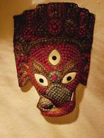 Boeddha Ganesha messing wanddecoratie met steen inleg, Ophalen of Verzenden