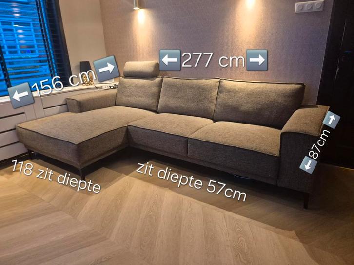 Bruine hoekbank gratis op halen., Huis en Inrichting, Banken | Bankstellen, Gebruikt, Vierpersoons of meer, Ophalen of Verzenden