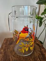 Vintage Franse Kitsch Luminarc vogels 1970 waterkan kan, Antiek en Kunst, Antiek | Glas en Kristal, Ophalen of Verzenden