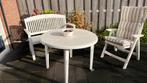 Tuinbank, 2 stoelen, 4 kussens, 2 ronde tafels, Tuin en Terras, Tuinsets en Loungesets, Ophalen of Verzenden, Zo goed als nieuw