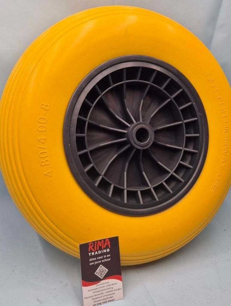 Anti-lek kruiwagen wiel universeel 4.00-8 / 4.80 PU geel, Tuin en Terras, Hand-tuingereedschap, ., Nieuw, Ophalen of Verzenden