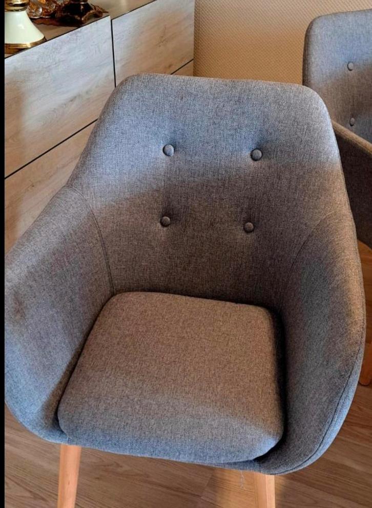 Eetafel en vier kuipstoelen met salontafel, Huis en Inrichting, Tafels | Eettafels, Zo goed als nieuw, 50 tot 100 cm, Rechthoekig