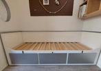 Ikea Hemnes uitschuif bed van 80 cm. naar 160 cm., Ophalen, Gebruikt, Eenpersoons, Wit