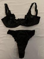 4 lingerie setjes 75C/D slips strings S/38, Kleding | Dames, Ophalen of Verzenden, Zwart
