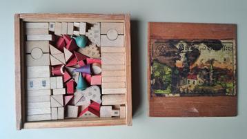 Vintage houten bouw(blokken)doos "Búrger&Schlosser" beschikbaar voor biedingen