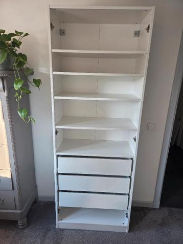 IKEA PAX kledingkast wit met spiegeldeuren + lades & planken - afbeelding 2