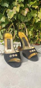 Werner Kern Zwarte Gala Schoenen Strassteentjes Maat 4 1/4, Zwart, Ophalen of Verzenden, Schoenen met hoge hakken, Gedragen