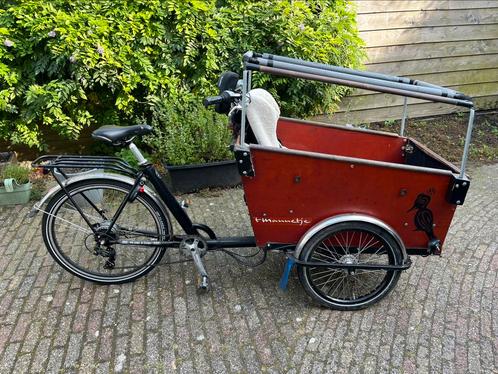 Elektrische bakfiets met huif en klep., Fietsen en Brommers, Fietsen | Bakfietsen, Zo goed als nieuw, Overige merken, 2 kinderen