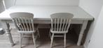 Witte eettafel en vier stoelen 1.90 bij 090 m., Huis en Inrichting, Ophalen, Gebruikt, 50 tot 100 cm, Landelijk
