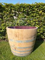 Eikenhouten Bloembak Wijnvat Sigaarmodel 137,5L of 150L, Tuin en Terras, Bloembakken en Plantenbakken, Ophalen, Rond, Nieuw, Tuin