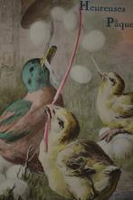 frankrijk pasen 1908 kuikens eendjes paaseieren, Verzamelen, Ansichtkaarten | Themakaarten, Ophalen, Voor 1920, Gelopen, Overige thema's