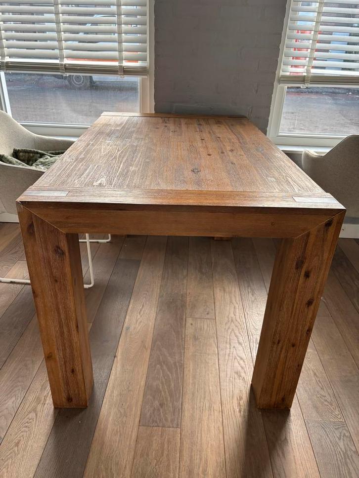 Houten Eettafel - Robuust en Stijlvol, Huis en Inrichting, Tafels | Eettafels, Gebruikt, 50 tot 100 cm, 100 tot 150 cm, Vier personen