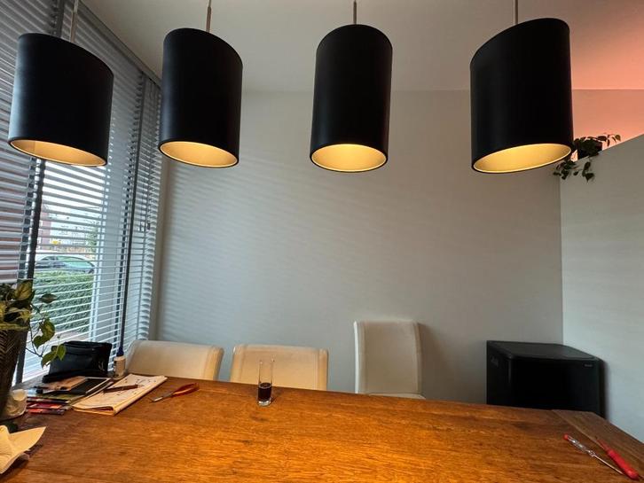 Lange grote eetkamerlamp plafond 120 cm 4 lampen, Huis en Inrichting, Lampen | Hanglampen, Zo goed als nieuw, 75 cm of meer, Kunststof