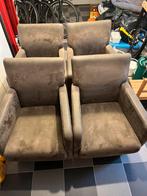 4 bruine stoelen met wieltjes, Huis en Inrichting, Stoelen, Ophalen, Gebruikt, Bruin, Vier