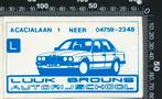 Sticker: Autorijschool Luuk Brouns - BMW E30 - Neer, Ophalen of Verzenden, Zo goed als nieuw, Bedrijf of Vereniging